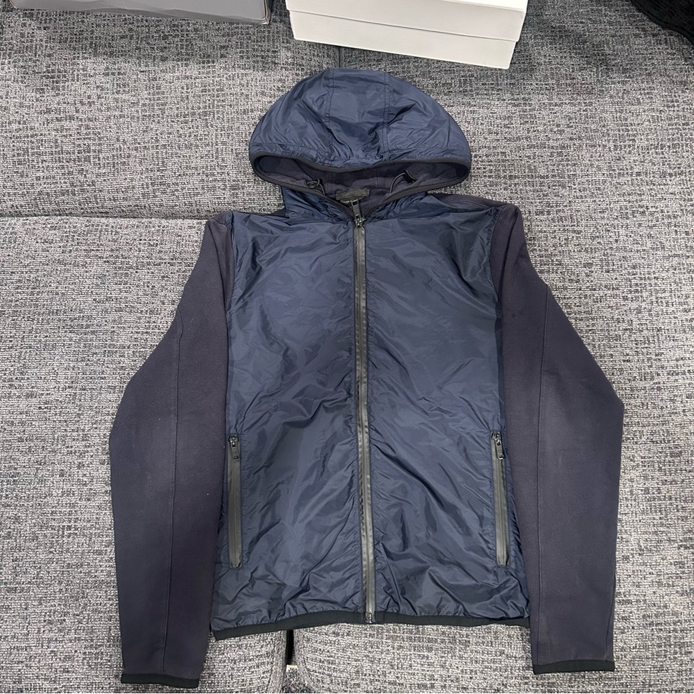 PRADA Men's Navy Hooded Jacket